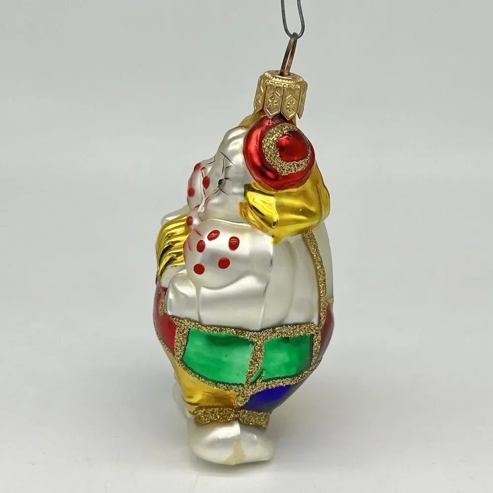 Kurt Adler Polonaise Komozja Hand Blown Glass Clown Accordion Ornament Poland